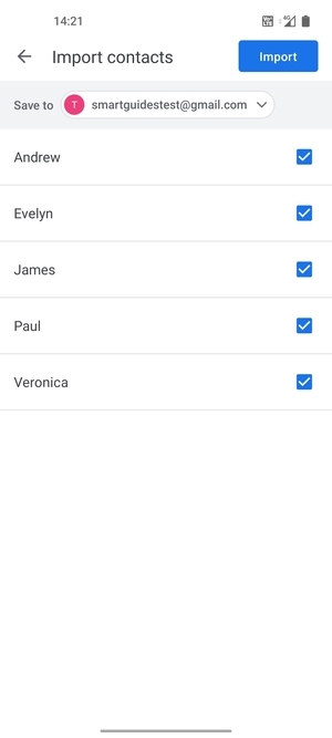 Select the v button