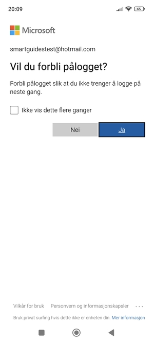 Velg ønsket alternativ