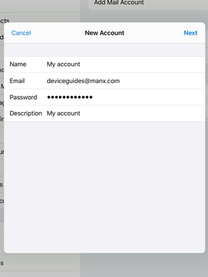 Enter the required information and select Next
