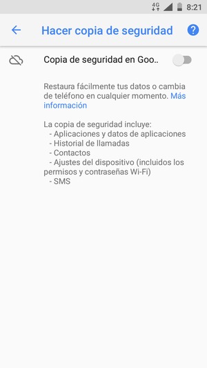 Active Copia de seguridad en Goo..
