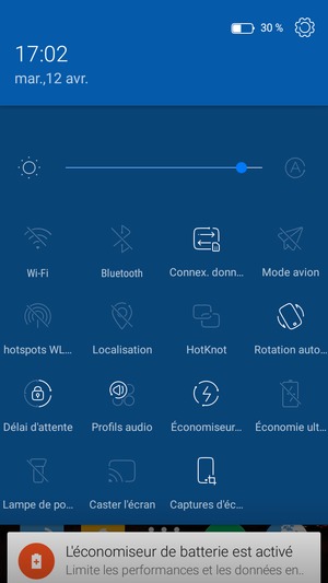 Si vous souhaitez activer Mode ultra économie d'énergie, sélectionnez Économiseur ultra