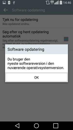 Hvis din telefon er opdateret, vælg OK