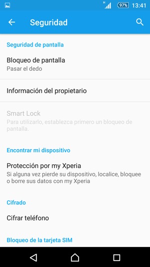 Seleccione Bloqueo de pantalla
