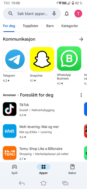 Velg søkefelt