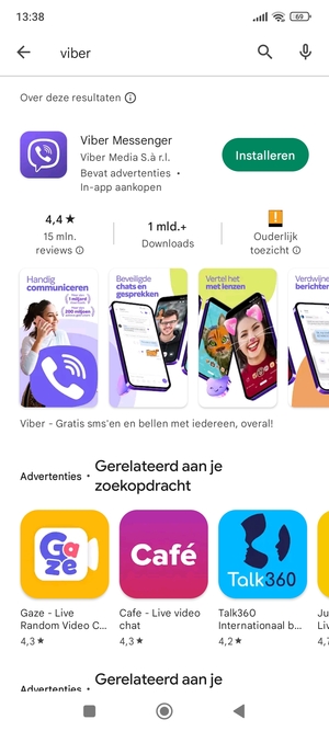 Selecteer de app