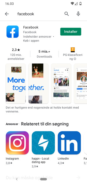Vælg appen