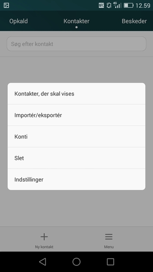 Vælg Importér/eksportér