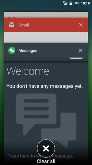 Select Clear all to close all running apps
