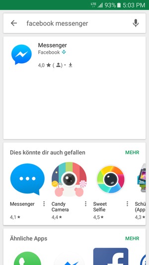 Wählen Sie die App