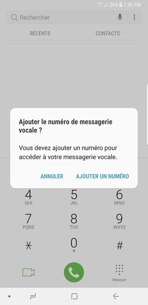 Si votre messagerie vocale n'est pas configurée, sélectionnez AJOUTER UN NUMÉRO