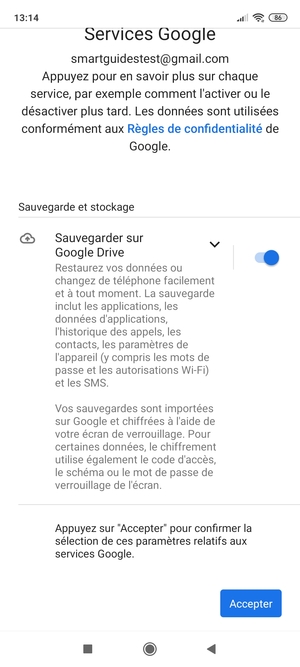 Sélectionnez Accepter