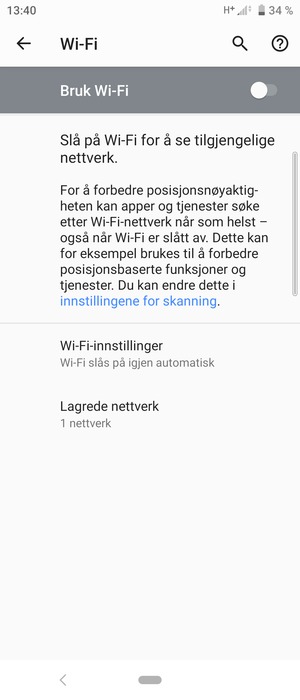 Slå på Wi-Fi