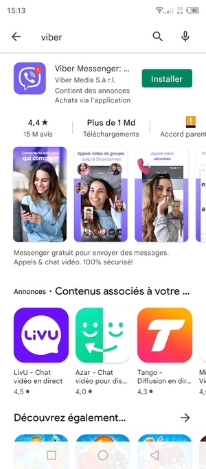 Sélectionnez l'appli
