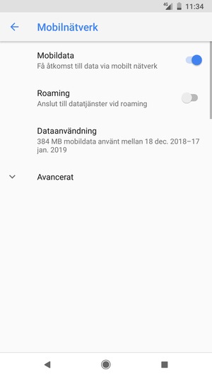 För att byta nätverk om nätverksproblem uppstår, välj Avancerat