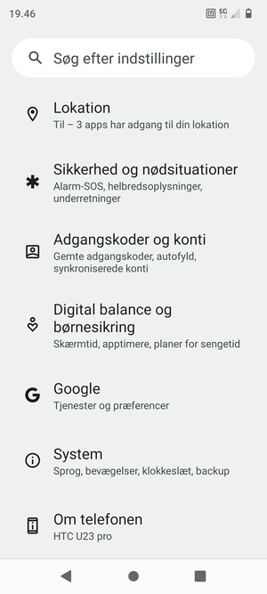 Scroll til og vælg System