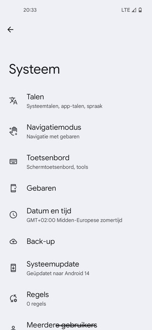 Selecteer Systeemupdate