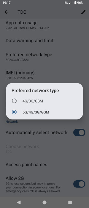 Select your preferred option