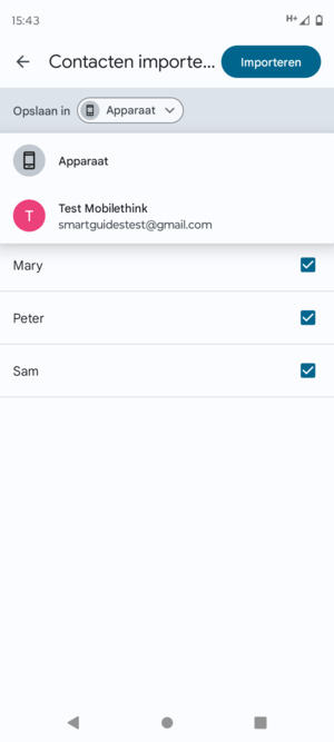 Selecteer uw Google-account
