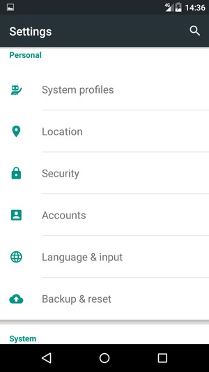 Scroll to and select Backup & reset