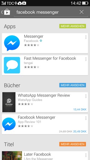 Wählen Sie die App