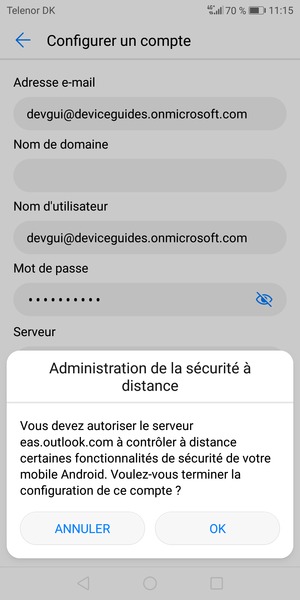 Sélectionnez OK