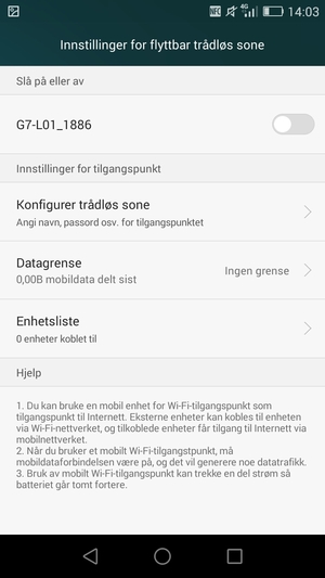 Velg Konfigurer trådløs sone