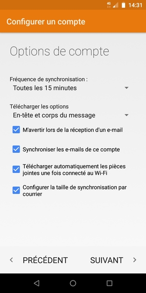 Sélectionnez SUIVANT