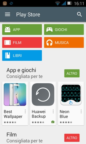 Seleziona il tasto Cerca
