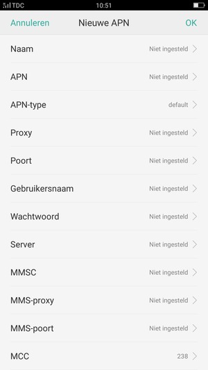 Voer internetgegevens in