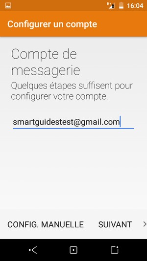 Saisissez votre adresse Gmail ou Hotmail et sélectionnez SUIVANT