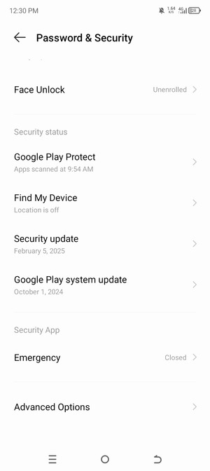 To change the PIN for the SIM card, go to the Password & Security menu and  select Advanced options