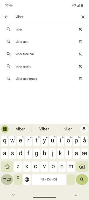 Skriv inn applikasjonsnavnet og velg Søk