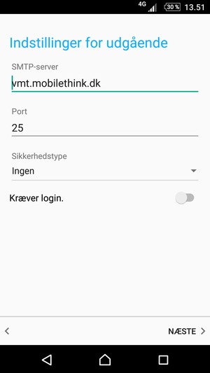 Slå Kræver login. fra og vælg NÆSTE