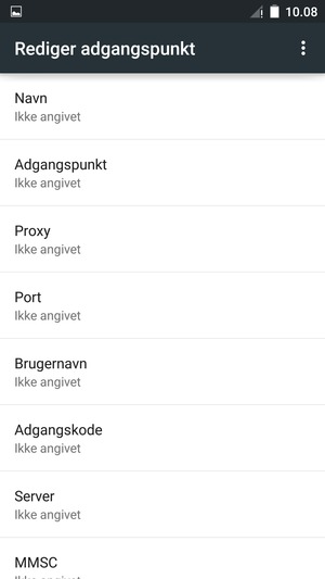 Indtast internet-oplysninger