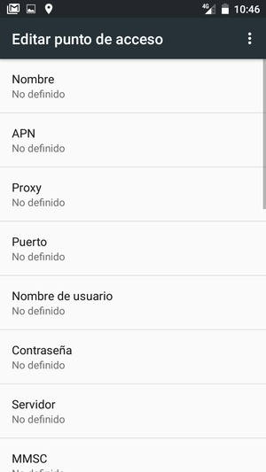 Introduzca la información de Internet