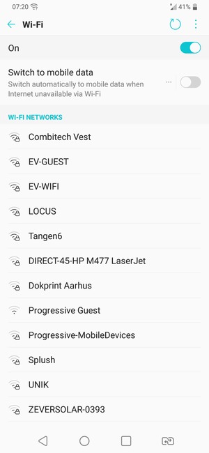 Select the wireless network you want to connect to