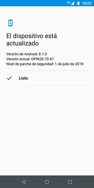 Si su teléfono está actualizado, seleccione Listo