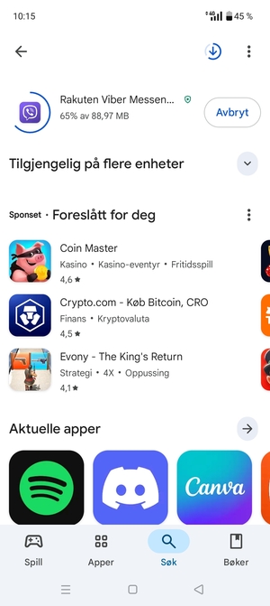 Vent til installasjonen er ferdig