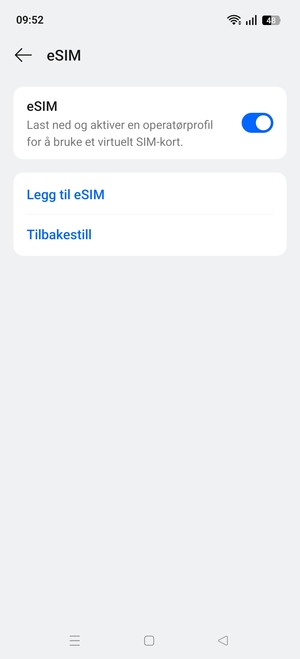 Velg Legg til eSIM