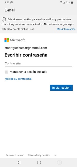 Introduzca su contraseña y seleccione Iniciar sesión