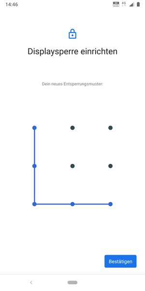 Zeichnen Sie das Entsperrmuster erneut und wählen Sie Bestätigen