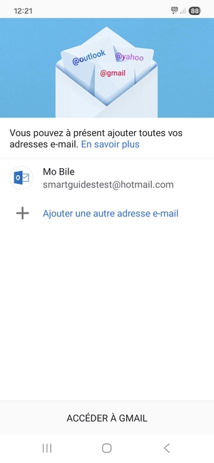 Sélectionnez ACCÉDER  À GMAIL