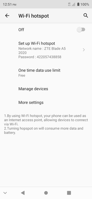 Select Set up Wi-Fi hotspot