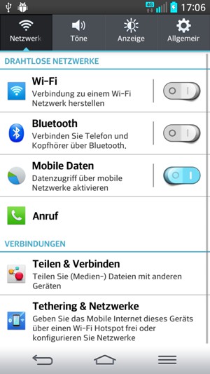 Wählen Sie Allgemein