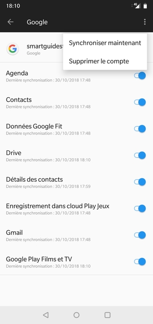 Sélectionnez Synchroniser maintenant