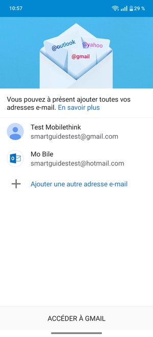 Sélectionnez ACCÉDER À GMAIL