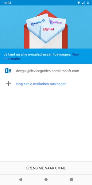 Selecteer BRENG ME NAAR GMAIL