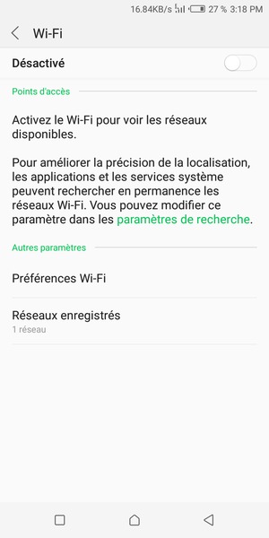 Activer le Wi-Fi