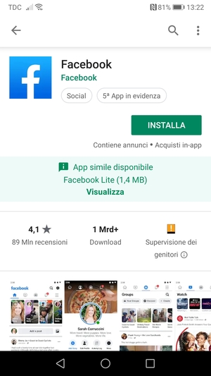 Seleziona INSTALLA