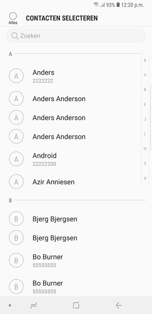 Vink het selectievakje Alles aan
